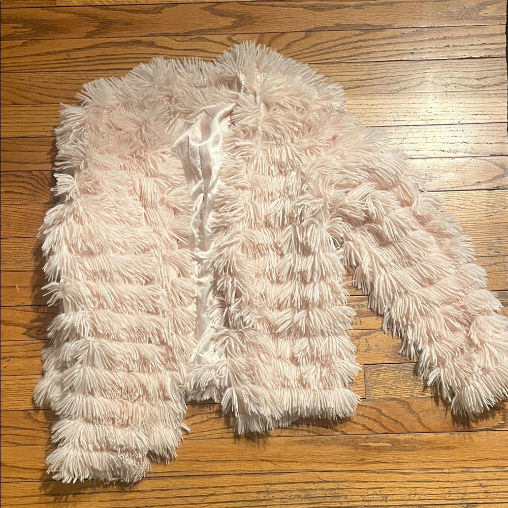 Selfie Leslie Pink Faux Fur Jacket